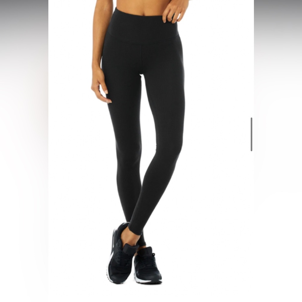 Alo - High-Waist Micro Waffle LowKey Legging - XS - black